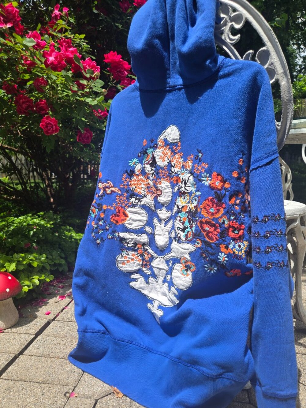 Sold out Free people at my best embroidered hoodie in stellar blueXS - Picture 7 of 17